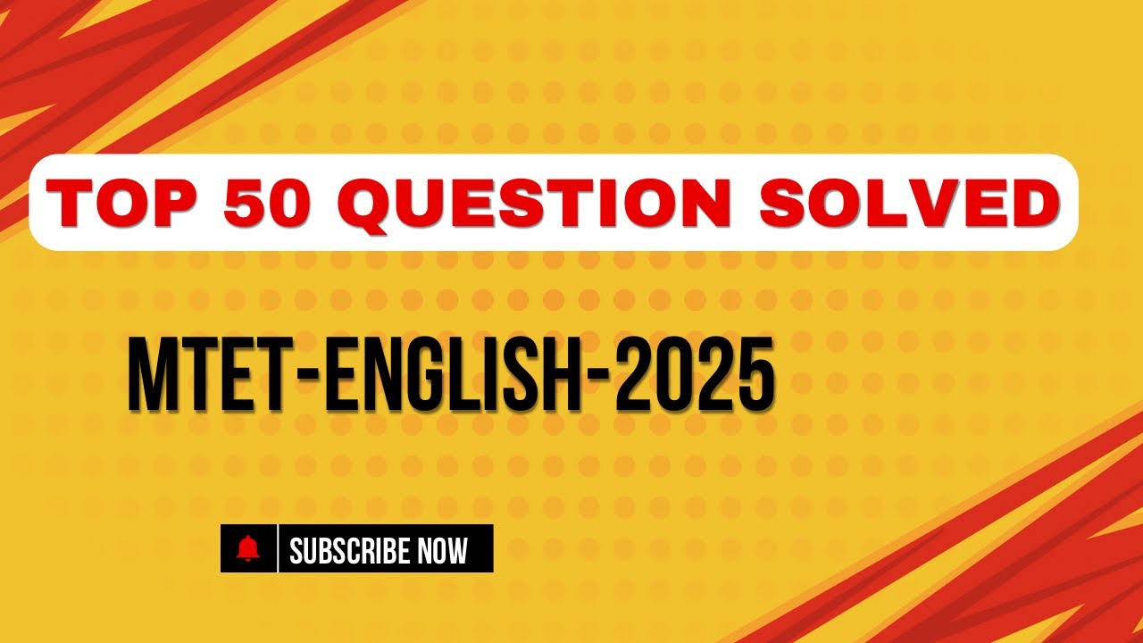 MTET-English Important Question Solved