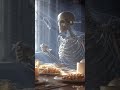 This Skeleton Eats Like a Human… Creepy 😨☠️