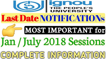 IGNOU New Last Date Extended Notification for all Students By TIPS GURU