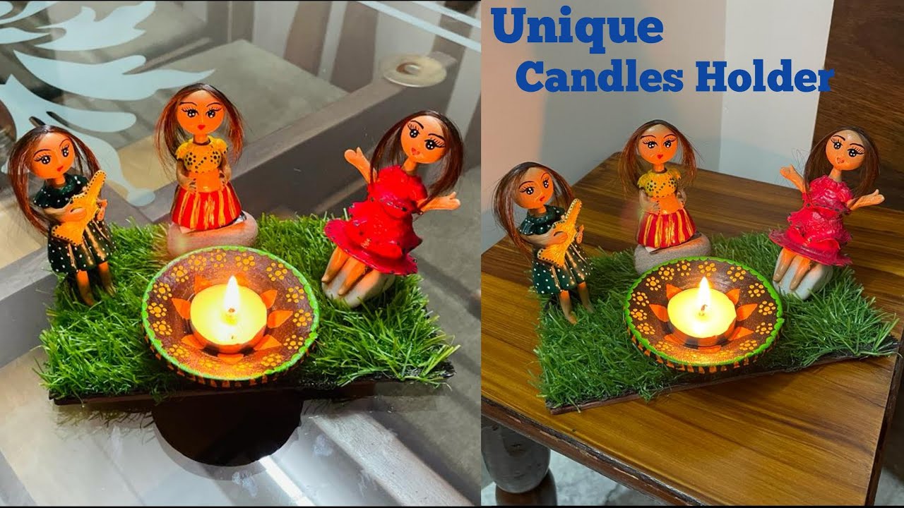 Unique Candles Holder Making Ideas At Home For Festivals| Diwali Decoration Ideas | Navratri special