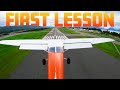 First flight lesson for student pilot  flight training