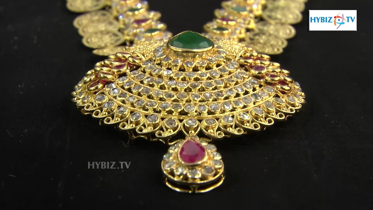 Diamond Kasu Haram with Big Gold Locket 
