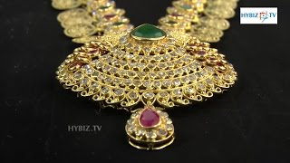 Diamond Kasu Haram with Big Gold Locket 