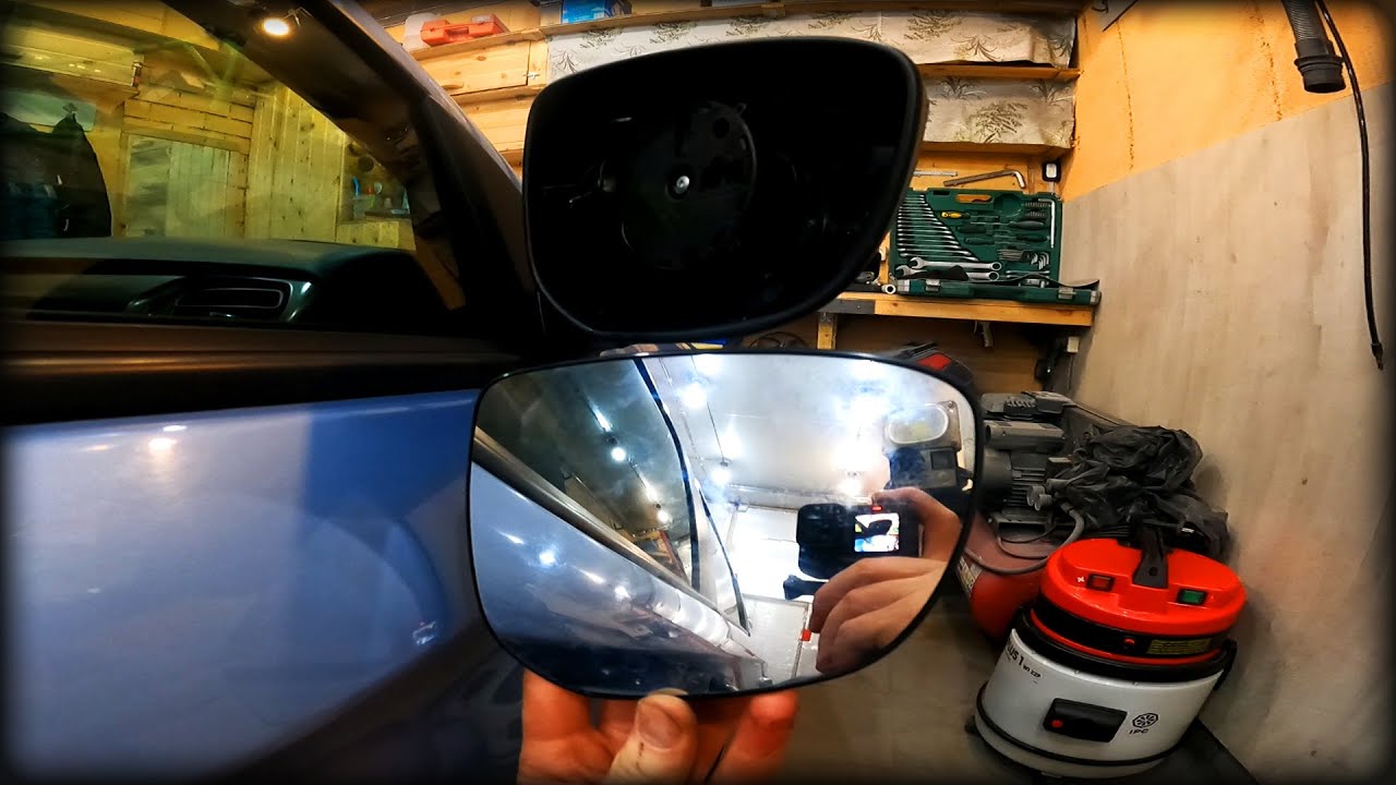 Замена зеркального элемента на наружном зеркале заднего вида Citroen C ...