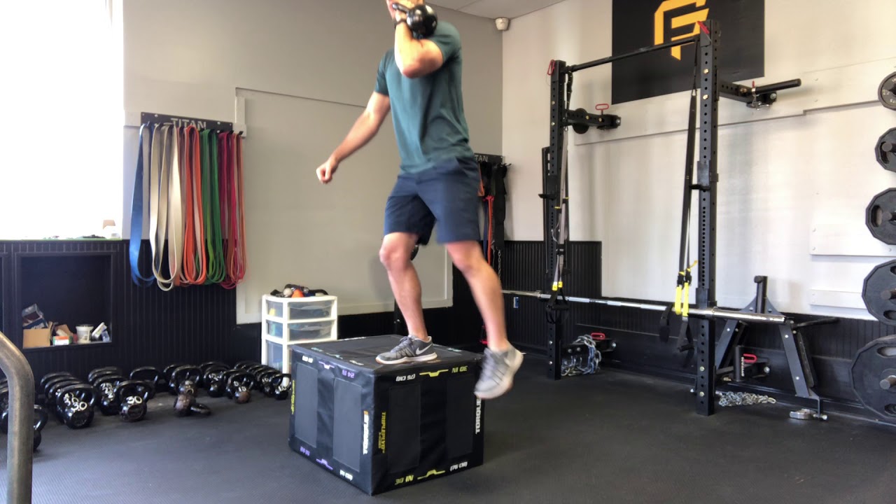 Offset kettlebell racked lateral step up - YouTube
