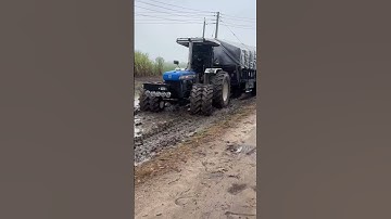 New Holland 4×4 double wheel ..... performance ✴️✨ with heavy loaded trolley..... #raghu1c  farm 202