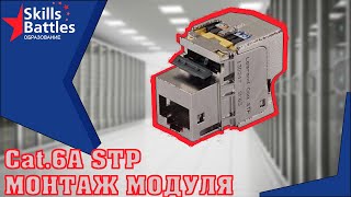 Монтаж модуля Keystone Cat.6A и тестирование