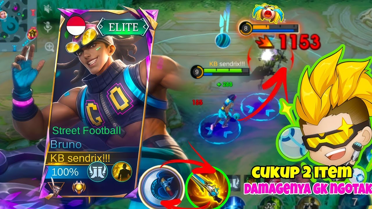 Gameplay!!! Buíld bruno tersakit!!!sekali sepak musuh kejang²