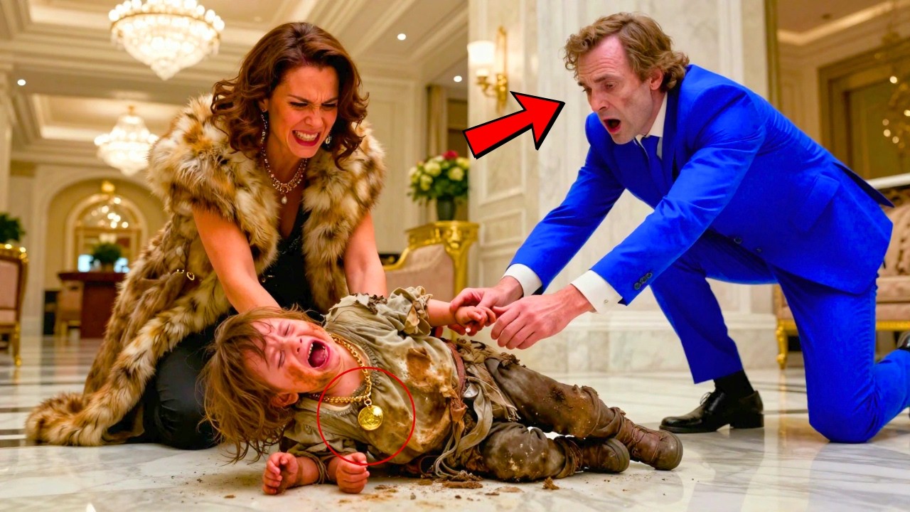 „Wynoś się, brudasie!”—bogata kobieta popchnęła sierotę. Prezes rozpoznał jej naszyjnik i zbladł.