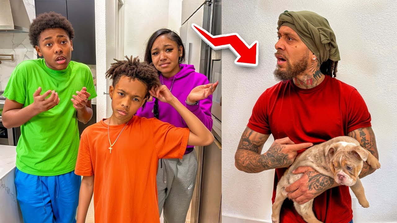 Братья и сестры заводят нового щенка, и папа тут же об этом жалеет.