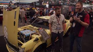 LS1 swapped 1973 Celica in the Edlebrock booth at SEMA 2019