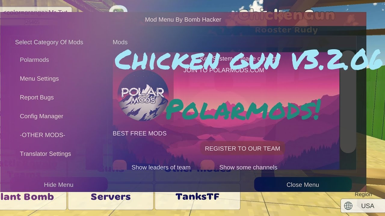 Chicken Gun mod menu v3.0.03 God mode, unlimited money, player position and  MORE!!! 