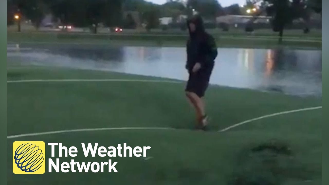 springboard Turf on high school football field balloons after heavy rain