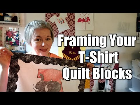 Heatnbond Light Fabric Frame Boarder on a T-Shirt Quilt Block - YouTube