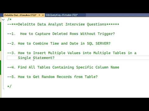 Deloitte Data Analyst Interview Questions