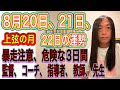 8月20日、21日、22日の運勢 12星座別 【上弦の月】【踏切の予言が的中...】【暴走注意、危険な3日間】【監督、コーチ、指導者、教師、先生】