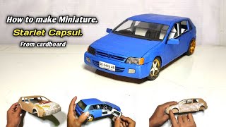 Membuat Miniatur Toyota Starlet Capsul Dari Kardus, Full Detail ‼️