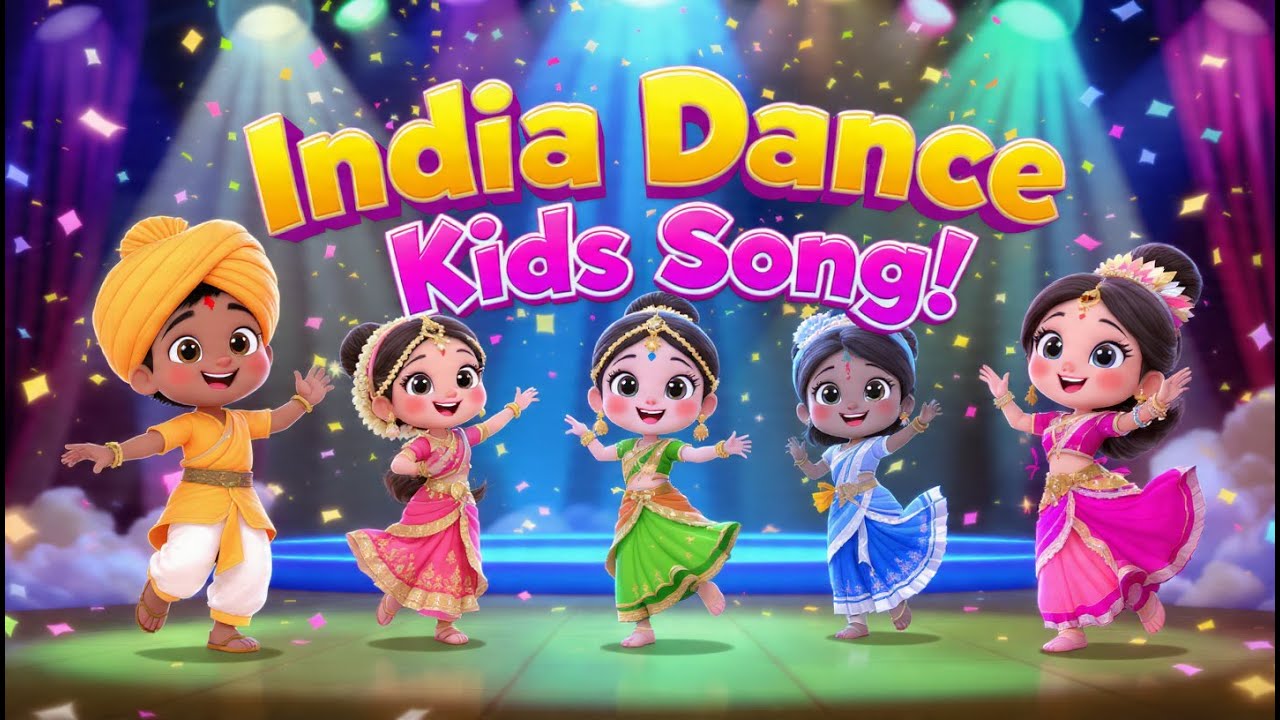 Kids Dance Song India | Bhangra, Garba, Kathak, Bharatanatyam | Cute 3D Cartoon Rhyme