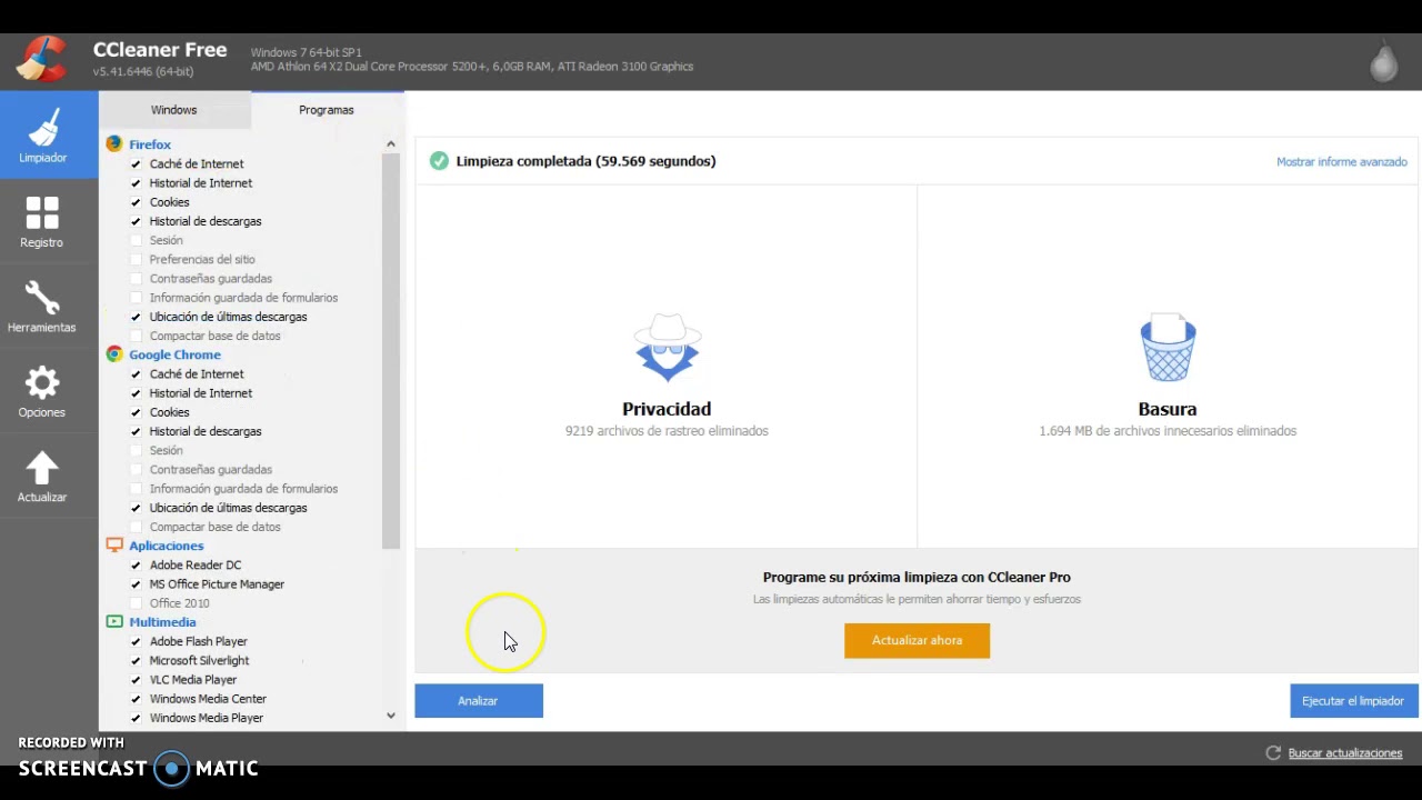 CCleaner funcionamiento - YouTube