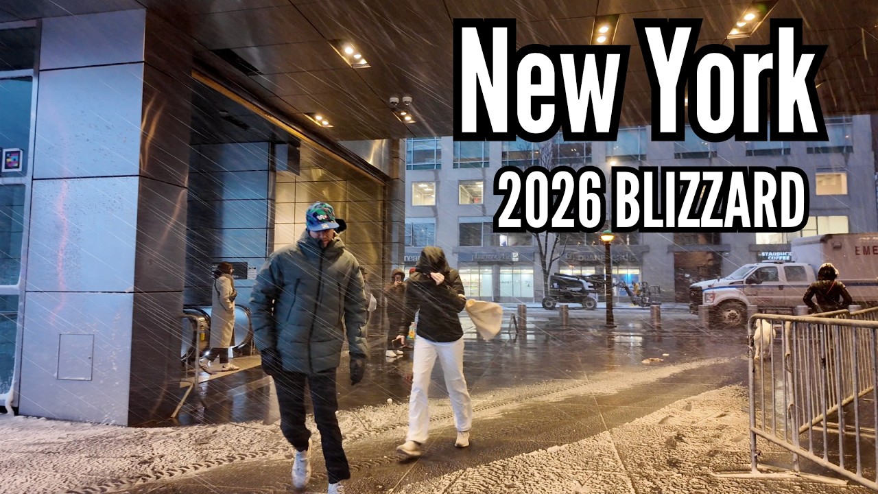 New York, Amerika Serikat | NYC Major Blizzard | Tur Jalan Kaki 4K