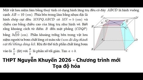 THPT Nguyễn Khuyến 2026: Một vật lưu niệm làm bằng thuỷ tinh có dạng hình lăng trụ đều có đáy ABCD