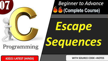 escape sequence in C : C Tutorial in  Hindi #7