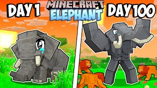 I Survived 100 Days As An Elephant In Minecraft