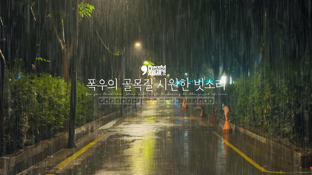 Прохладный звук дождя ASMR в переулке дождливой ночью 🌧️