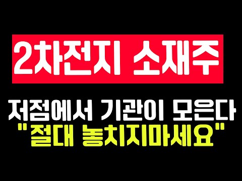 [주식] 저점에서 기관이 모으고 있는 2차전지 소재주 역대급 종목! #2차전지  #2차전지관련주 #2차전지전망