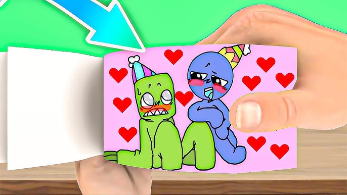 blue x green 💙💚 rainbow friends (Red flags) #shorts #animation #flip