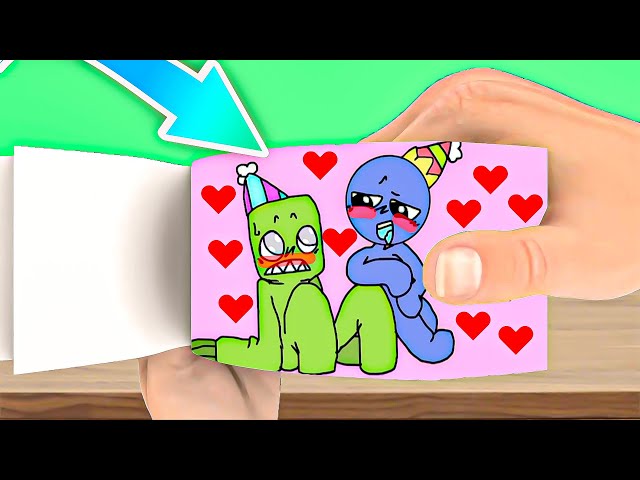 Do you love me? Rainbow Friends (Blue x Green) Flip Book 