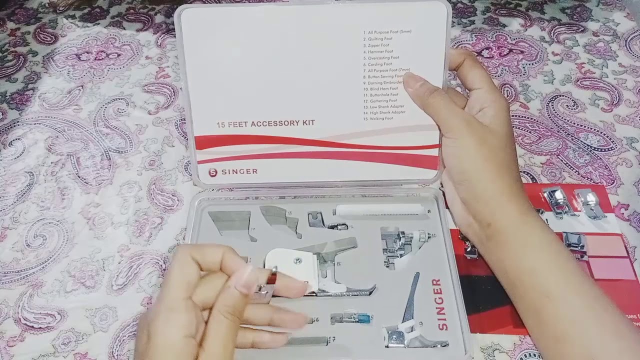 KINDS OF MACHINE SHOES- SINGER 15 FEET ACCESSORIS KIT