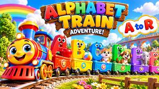 Alphabet Train Adventure! I Learn ABC Letters A–R | 3D Animation for Kids