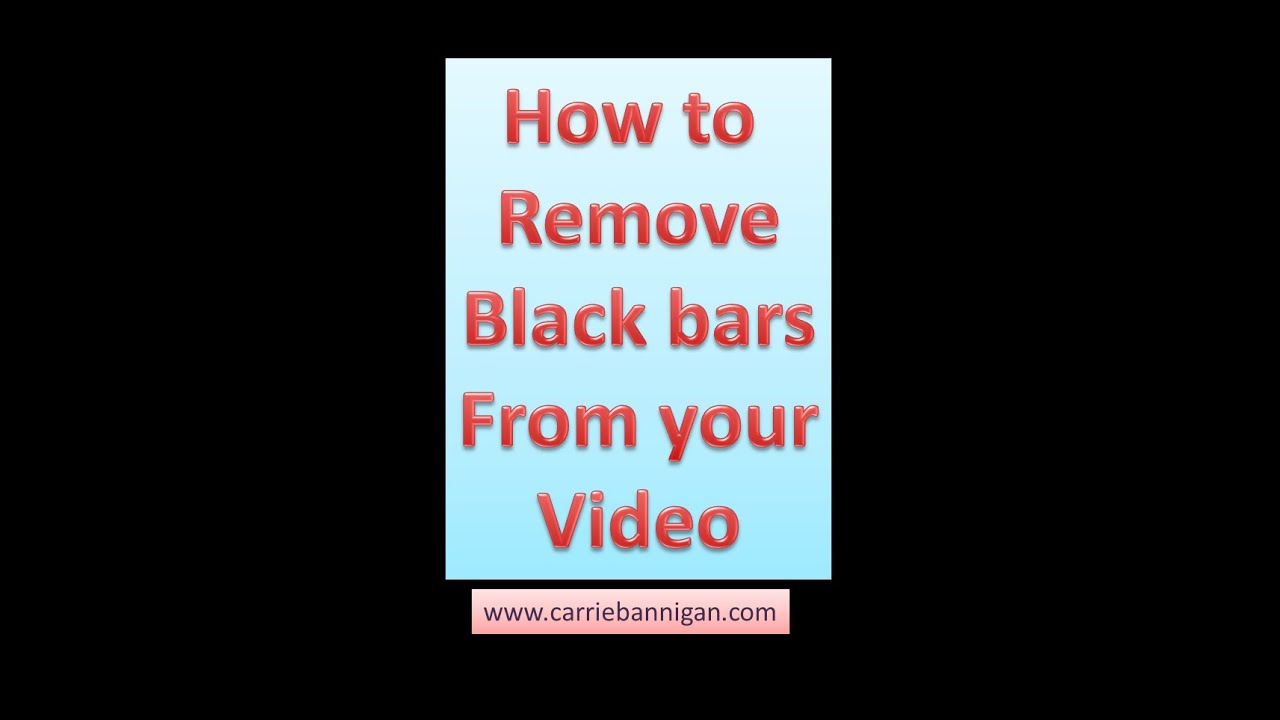 How To Crop Black Bars From Portrait Cell Phone Video YouTube