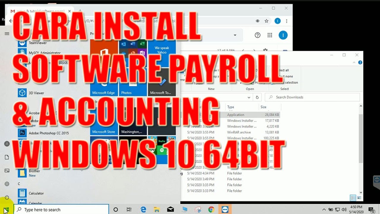 CARA INSTALL SOFTWARE PAYROLL & ACCOUNTING - WINDOWS 10 64BIT