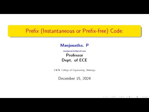 Prefix Instantaneous or Prfix free Code 1 - YouTube