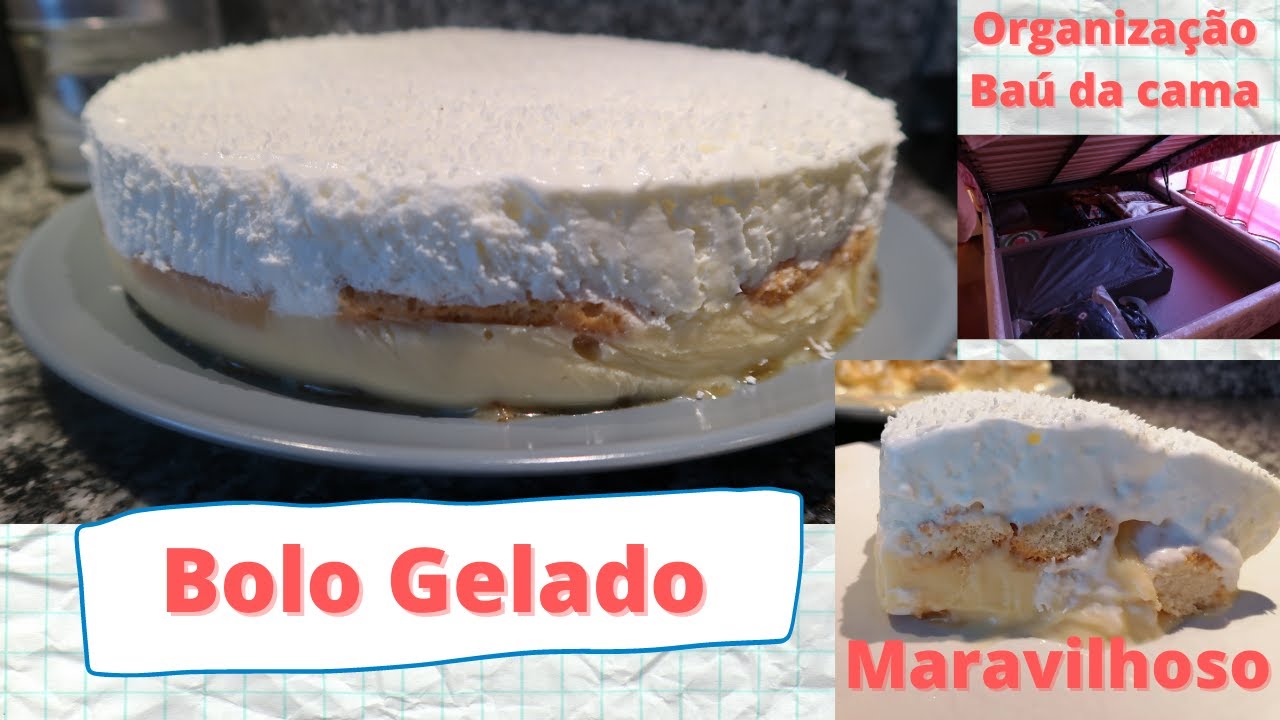 Bolo Gelado maravilhoso, organizei o guarda fatos e o baú da cama .