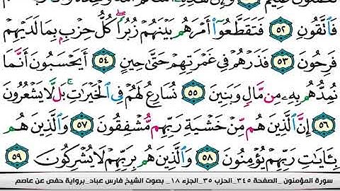 سورة #المؤمنون كاملة مكتوبة | بصوت القارئ فارس عباد
