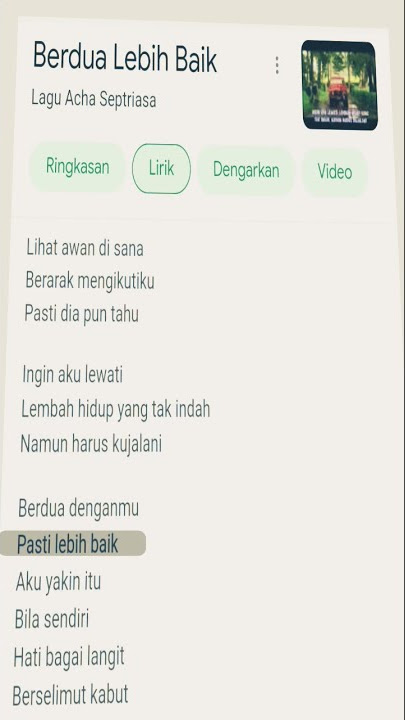 lyrics lagu Berdua Lebih Baik