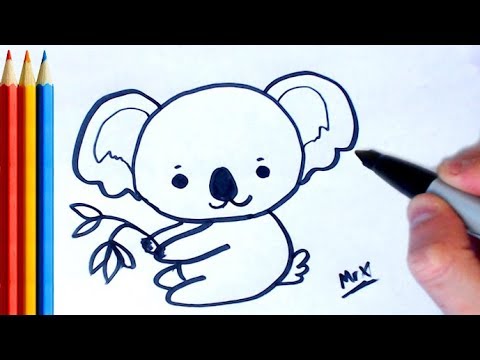 Как нарисовать коалу на дереве