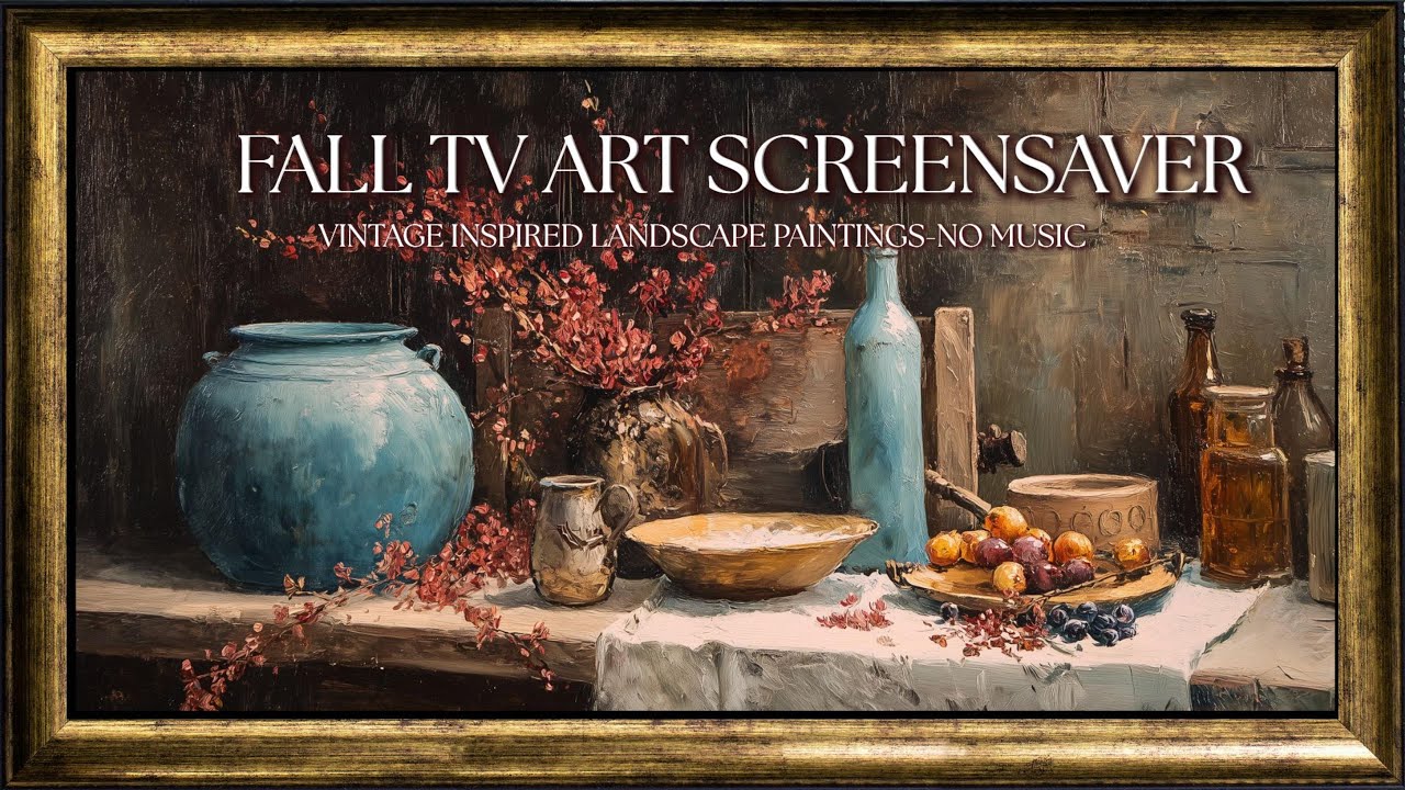 Fall Still Life Screensaver  Vintage Autumn Art for TV  No Music