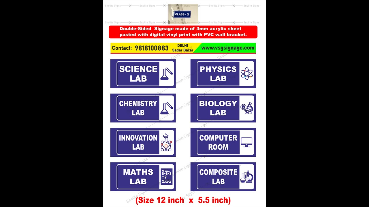 School double side corridor sign classroom double side signage signs ...