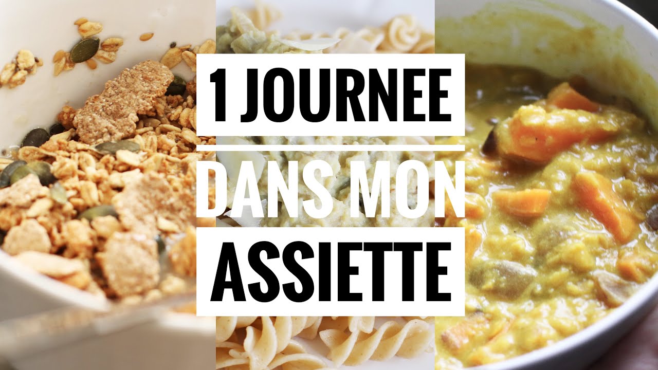 1 journée dans mon assiette | GRANOLA GLACÉ , PÂTES AUX LEGUMES ET DHAL DE LENTILLES CORAIL