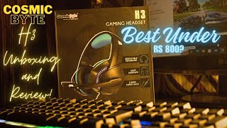 COSMIC BYTE H3 GAMING HEADSET REVIEW | BEST UNDER RS 800 | BEST FOR BGMI |#like #cosmic #yt #youtube