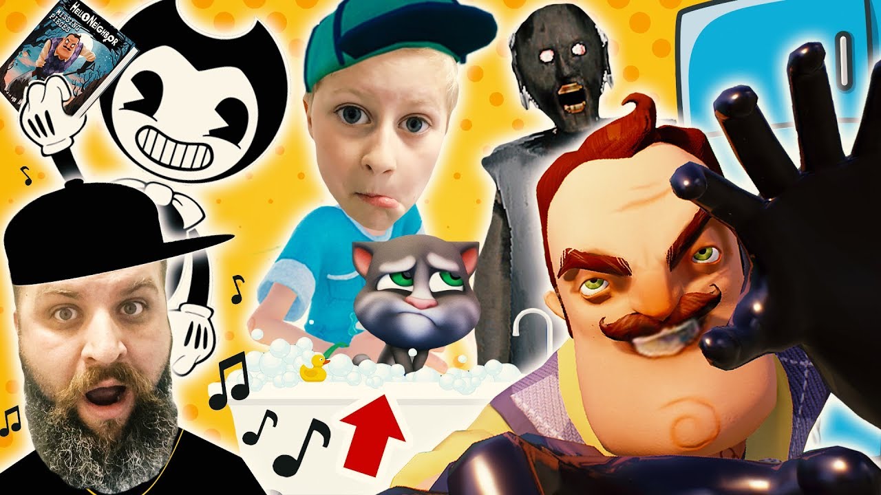 HELLO NEIGHBOR Granny & Bendy Meet Neighbor - Bowmasters Hello Neighbor Strategy with Talking Tom camera iphone 8 plus apk