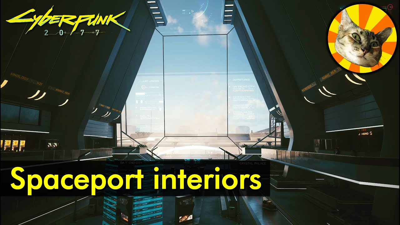 Spaceport terminal interiors + carpark | Cyberpunk 2077 - YouTube