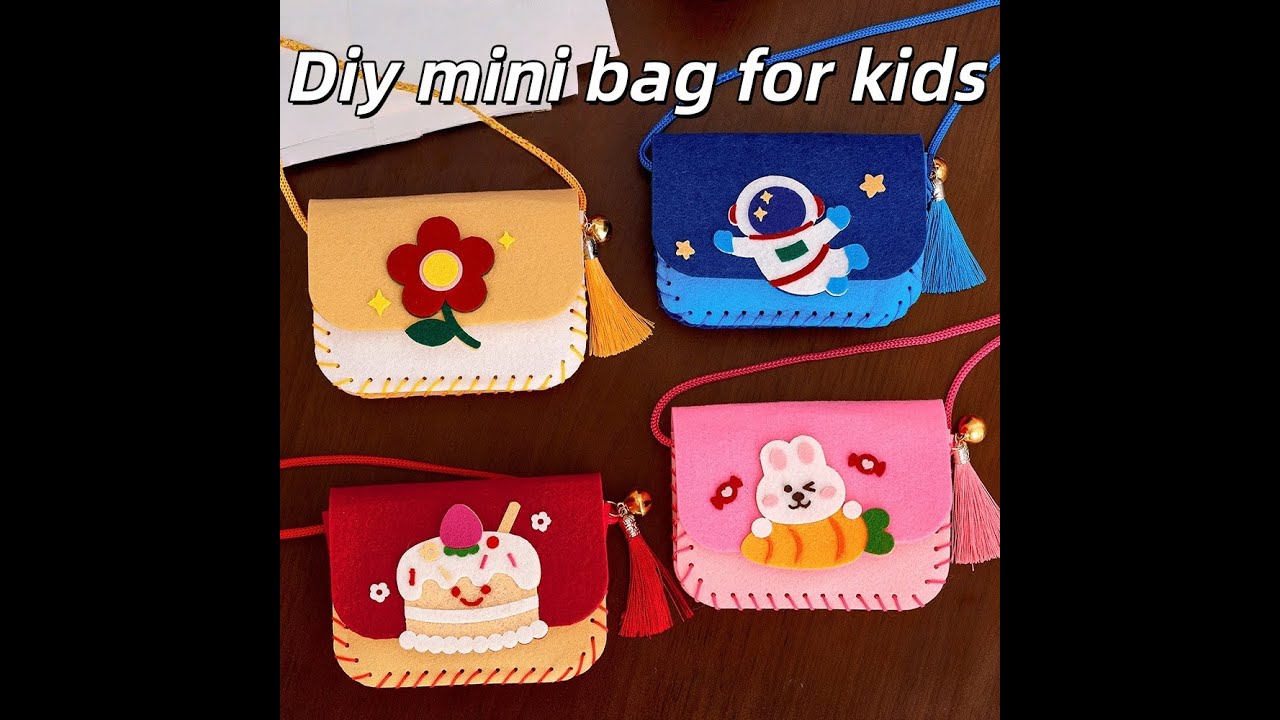 DIY Felt Crossbody Bag Kit: Kids' Sewing Craft Project with Tassel