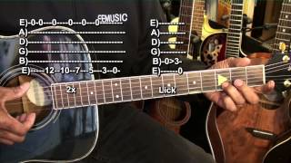 Your Very First Blues Guitar Lesson #4 FINGERSTYLE One Riff BLUES @EricBlackmonGuitar chords