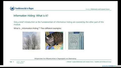 01731, Network Steganography, Chapter 1 (Introduction), Class at FernUniversität in Hagen