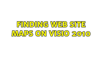 Finding web site maps on Visio 2010